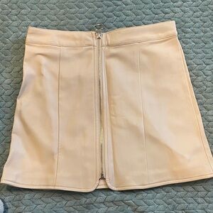 Forever 21 Cream Mini Skirt with Zipper
